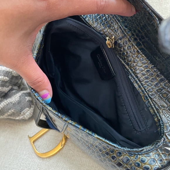 Dior Saddle Croc Embossed Green/Blue - Picture 11 of 16